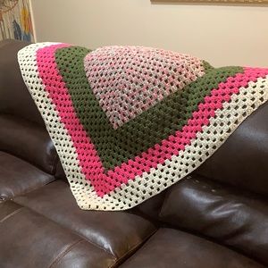 Japanese fields hand crochet quilt/throw